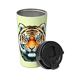 Little Fat Tiger Head lleva una taza de café aislada. Elegante termo de 500 ml que mantiene las bebidas calientes durante horas, perfecto para café, té y mucho más.