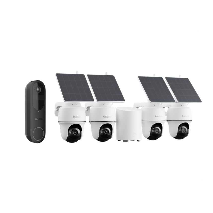 REOLINK Home Hub Mini and Argus PT Solar Wireless Security Cameras Outdoor Bundle with 2K Battery Video Doorbell Camera, - Detailed View