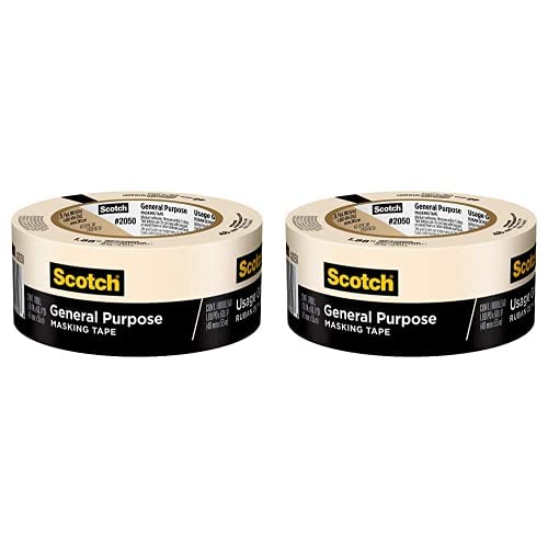 Scotch General Purpose Masking Tape, 1.88 inches by 60 yards, 2050 (Pack of 2)