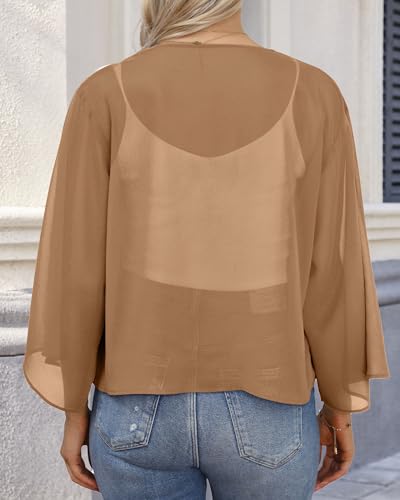 Image of Kimonos for Women Summer Cardigan Chiffon Floral Cover up Loose Casual Top Blouse