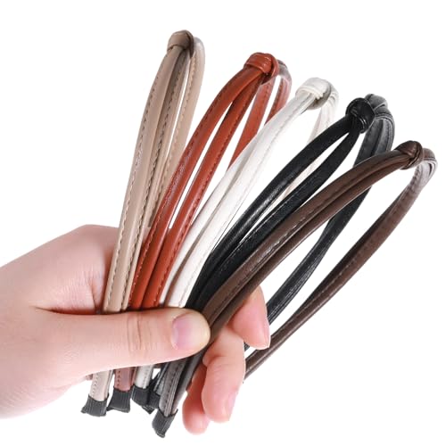 5 Pcs Thin Leather Headbands, Soft Non Slip Knotted Hairband Head...