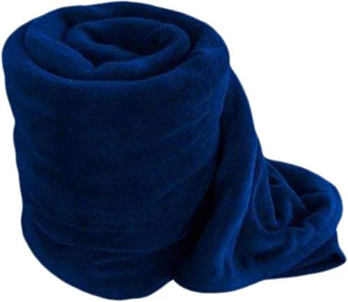 OMAJA HOME Double Fleece Polar Blanket (Blue, Standard)