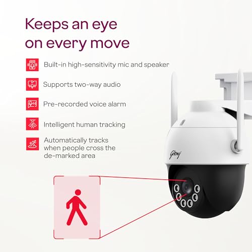 Image of Godrej 3MP Smart 4G Mini PT CCTV Camera | EVE Pro 4G Mini PT | Night Vision | 360 View | AI Human Tracking | Motion Detection | Outdoor Camera | 2-Way Talk | 256GB SD Card Support | Alexa Support