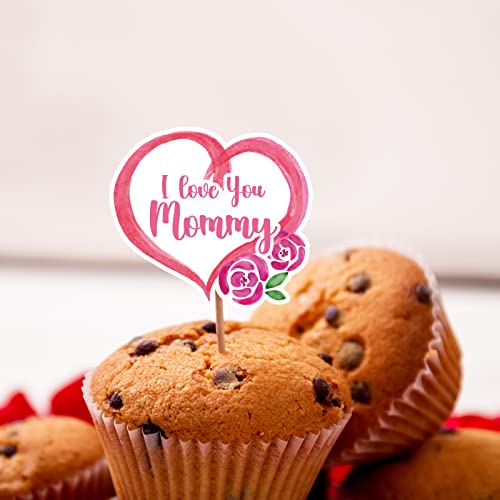144Pcs Mother’s Day Cupcake Toppers Toothpicks – Happy Mom Day Cocktail Appetizer Cake Decorations Party Supplies Picks #TOP1