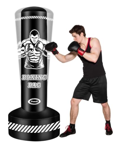 Standing Punching Bag for Adults Teens, 70" Heavy Punching Bag with Stand