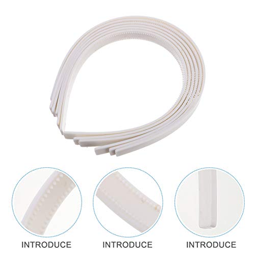 Lurrose 50pcs White Craft Plastic Headbands Plain No Teeth Diy Hair Bands Plain Headbands Hair Accessories - Image 2