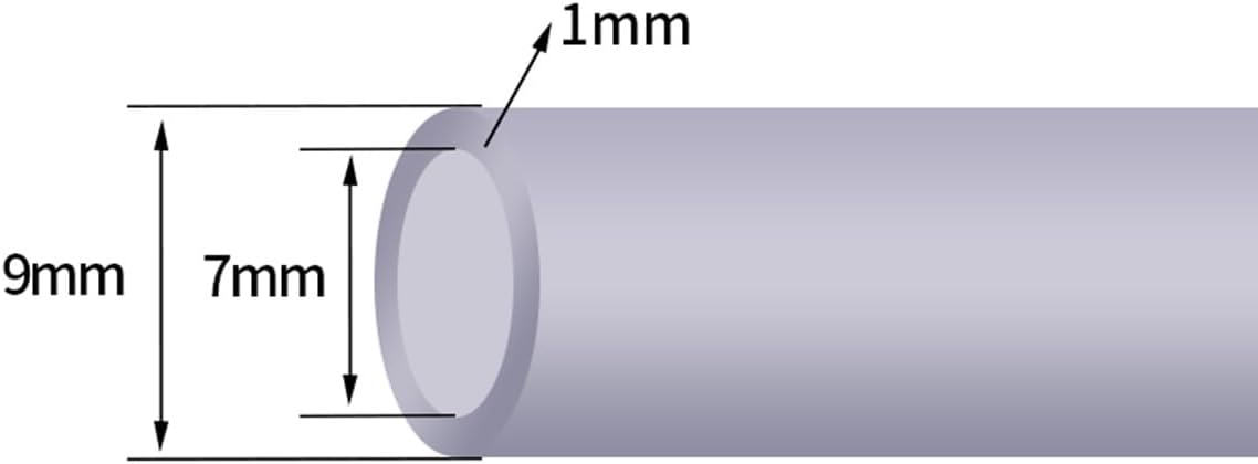 Silicone Tubing, Silicone Hose, Water Dispenser Hose, Horizontal Hose, OD 9 mm, ID7 mm, Wall Thickness 1 mm, Length 20m(65.61ft)
