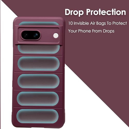 Image of A rtistque Back Cover Case for Google Pixel 6A | with Inner Fabric | Stylish AirBag Case | Liquid Stripe Silicone | Camera Protection | Anti Slip Grip | Pixel 6A Back Cover - Maroon