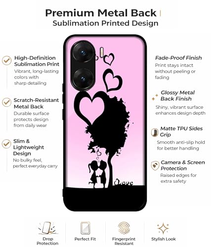 Image of Sweet Love Design Premium 2D Printed Metal Back Case Cover for Vivo V29E 5G