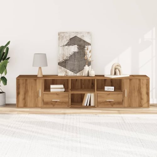 Armario esquinero de roble artificial de 200 x 40 x 45 cm en madera de ingeniería 3