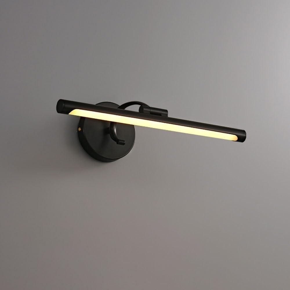 Cwcqgh Light/Black Wall Sconce Mirror Front Lamp Linear Bathroom Vanity Copper Cabinet Adjustable Frame Picture Ing Minimalist,40Cm