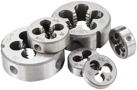 2Pcs HSS Tap and Die Set - Right Hand Screw Thread Taps & Drills for BSW 5/32-32, 3/16-24, 5/16-18, 1/4-20, 1/2-12, 5/8-11 - Precision Tooling for Metalworking