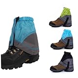 TOBBOMEY Polainas Impermeables Ligeras de Nylon para Senderismo y Trekking Cubrecalzado Corto con Banda Elástica Protección contra Lluvia Barro y Arena Pack de Azul y Gris