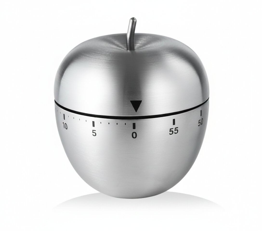 Kitchen Cooking Timer, 60 Minute Apple Shaped Stainless Steel 0-60 Minute end, Classroom…