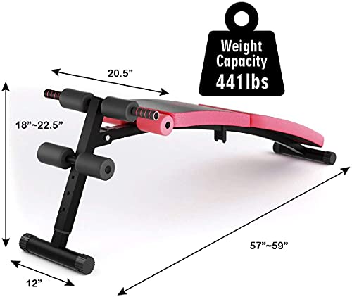 Zimbala Sit Up Bench, Adjustable Utility Slant Board with Reserve Crunch Handle, Abdominal Training Workout Slant Bench for Ab Bench Exercises, Foldable Bench Fitness Equipment for Home Gym - Image 8
