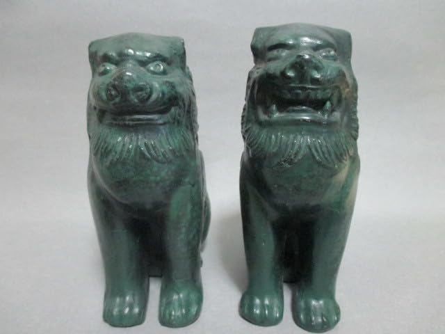 Amazon.co.jp: 狛犬 一対 置物 鋳金製 獅子 阿吽 ナショナル 昭和
