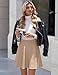 Zeagoo Skirt Mini Ladies' Skirts Casual Fashion Mini Skirt Elastic High Waist Flared A-Line Design Perfect for School Girl Skirt Costumes and Carnival Parties Skirt Beige