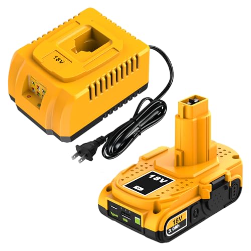 LiBatter 18V Replacement Battery for Dewalt XRP DC9096 Battery 3.0Ah 1Pack with Charger Kit Compatible with Dewalt 18V Batteries DC9071 DE9096 DE9098 DW9071 DW9095 DW9096 Cordless Power Tools