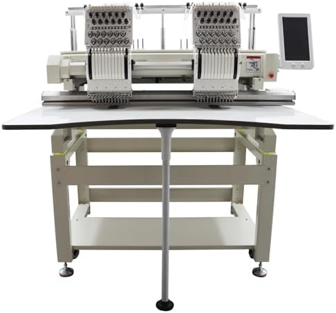 Banfluxion Commercial Automatic Embroidery Machine Single Head Home Embroidery Machine with 12 Needles, 15.7”x19.7”Embroidery Area, for Hats, T-shirts, and Flat Embroidery