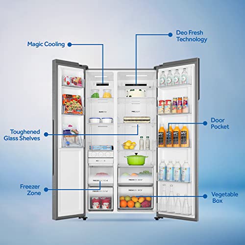 Haier 630 L Double Door Side By Side Refrigerators, Expert Inverter Technology (HRS-682KS, Black Steel,Magic Convertible, Made In India) - Image 3