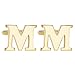 Salutto Men's Gold Letter M Cufflinks 1 Pair with Gift Box (M)