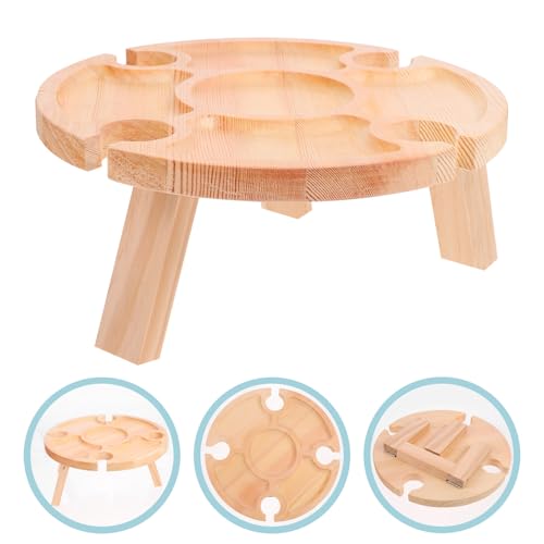 Table d'appoint multifonctionnelle ronde avec support bouteille