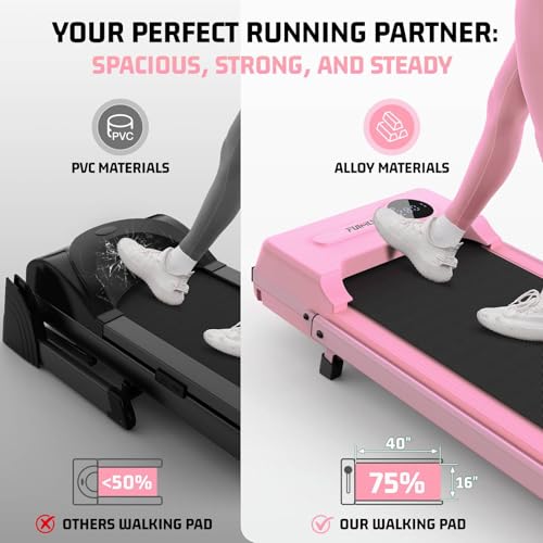 Image of FUNMILY Walking Pad Treadmill with Incline and Handle Bar, Foldable Treadmill for Home Office, Folding Walking Pad Treadmills with Remote Control, LED Screen