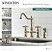 Kingston Brass KS1270AXBS Heritage Bridge Kitchen Faucet with Brass Sprayer, Matte Black
