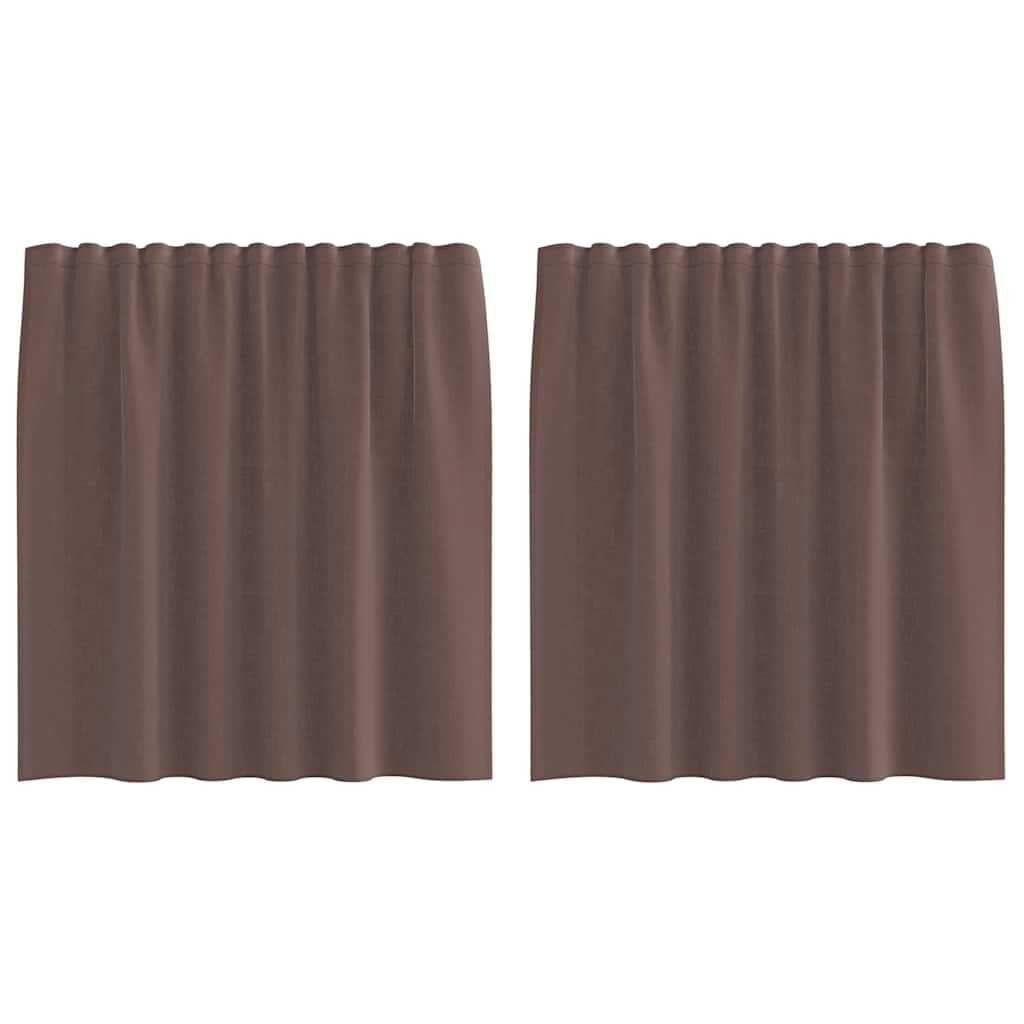 vidaXL Voile Curtains with Rod Pockets 2 pcs Brown, net curtain, sheer curtain, window voile, window treatment, voile sheer curtain