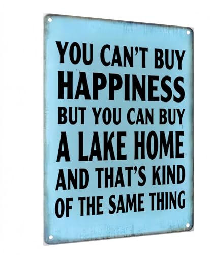 Carastora Letrero de pared vintage de Lake Home, decoración de casa de lago para cabaña, porche o retiro al aire libre, regalo para los amantes del lago, 12 x 8 pulgadas