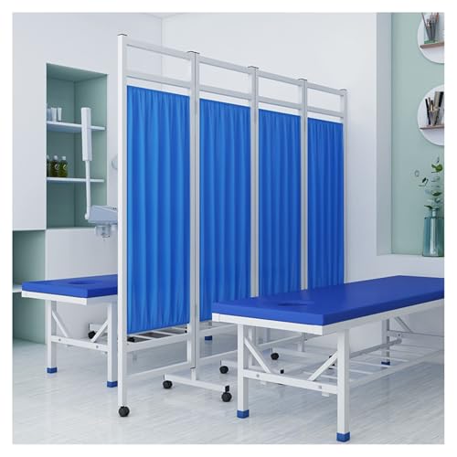 Paravent Médical Mobile en Acier à 4 Panneaux Pliable