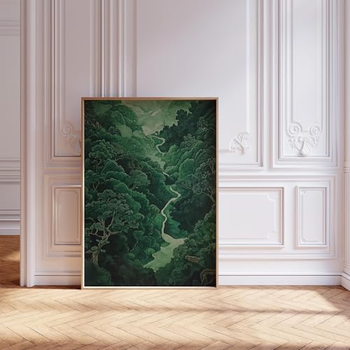 Paysage d'arbres Japandi sur toile : l'élégance verte pour votre salon - 3
