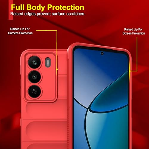 Image of amazon basics Back Case Cover for Realme C73 5G | Compatible for Realme C73 5G Back Cover | Liquid Silicon Magic Case with Camera Protection | Red