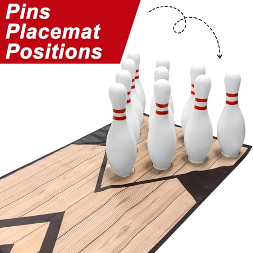 Wensdr Mini Bowling Set, Indoor & Outdoor Home Bowling Set, Bowling Alley Set with Lane, Bowling Pins & Ball Set, Full Bowling Alley Set for Family & Friends (10 Pins, 2 Balls, 1 Lane Mat)