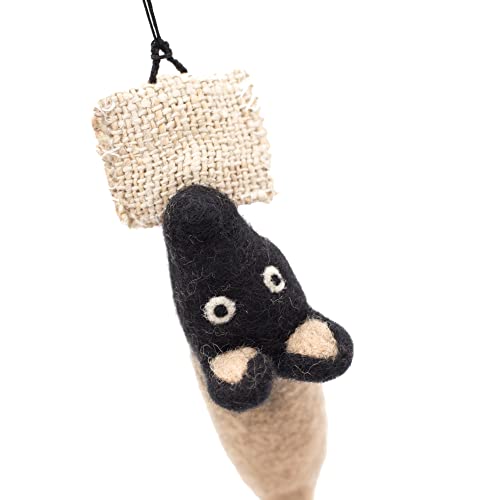 Glaciart One Dog Car Interior Hanging Ornament | Funny & Fuzzy Belgian Malinois Rear View Mirror Accessories, Cute Swinging Charm For Bag, Wallet Or Lanyard | Great As Decoration, Party Favors & Gifts #TOP5