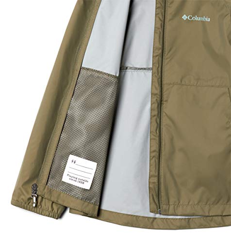 Image of Columbia Youth Switchback Ii Rain Jacket, Waterproof, Reflective Detail Stone Green
