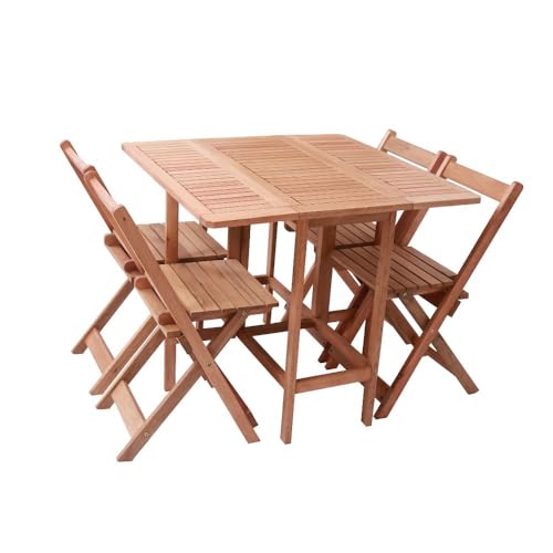 Conjunto Mesa E Cadeiras Dobrável Prático Veneza