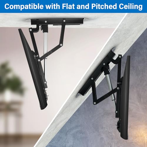 Topsky Electric Adjustable Ceiling Tv Mount With Remote, Motorized Flip Down Pitched Roof Tv Mount For 32 To 70 Inch Flat And Curved Screen Tvs thumb #7