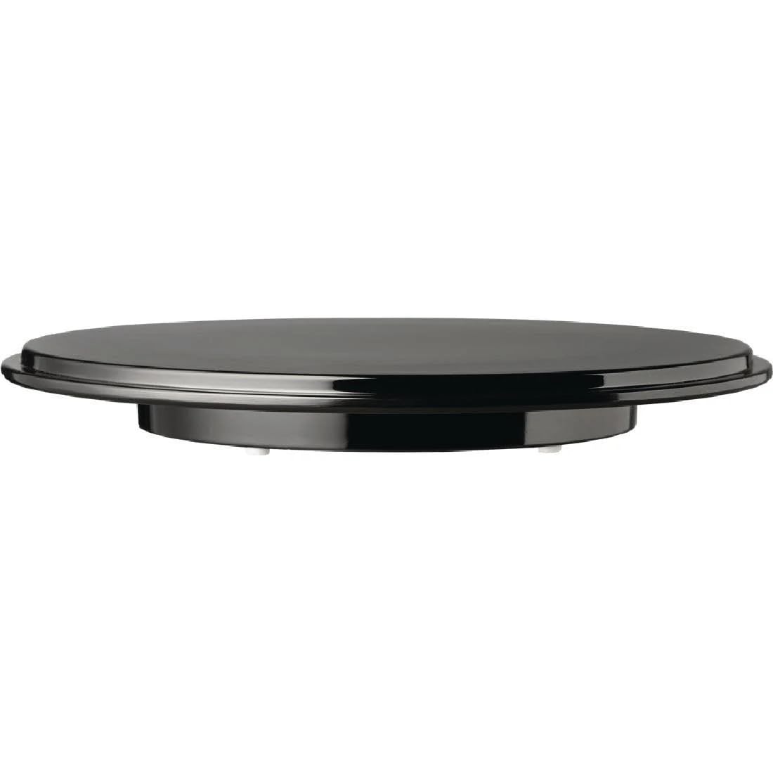 APS GK858 Pure Round Cake Platter, Melamine, Black