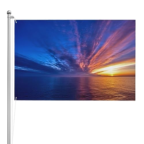 Bannière de bienvenue coucher du soleil et mer pour animer votre pelouse et cour de maison