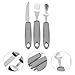 Lurrose 1set Portable Adaptive Utensils for Elderly Non- Silverware Grip for Hand and Rehabilitation Tableware for Home Use