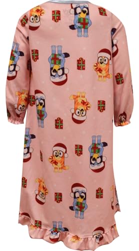 Girls Bluey and Bingo Christmas Holiday Toddler Flannel Nightgowns2