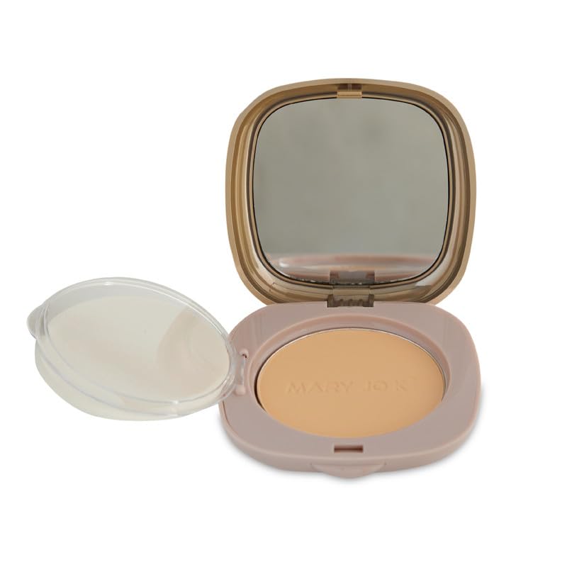 MARY JO K Oil Control Compact Powder HD Finish | Oil-Absorbing & Mattifying | Lightweight Formula | Pore-blurring | All-Day Flawless Wear | Shine-Free Look | Vitamin E | 10g | 05 Dessert Dune-image-2