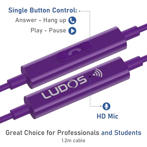 Image of LUDOS OMNITONE USB C Headphones for iPhone 17 16 15 Pro Max Plus Air iPad Pro, 5 Years Warranty, USB-C Earbuds for Samsung Galaxy S24 S23 Ultra S22 S21 FE S20 Z Flip 3 Fold 4, USB Type C Earphones