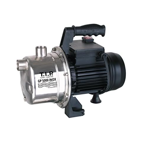 T.I.P. Gartenpumpe Edelstahl GP 5000 INOX (bis 5.000l/h Fördermenge, Förderhöhe 45 m/Druck max. 4,5 bar, 1.200 W, Thermischer Überlastungsschutz, Korrosionsbeständig, Edelstahl Pumpengehäuse) 31372 Cover