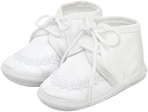 King Bear Unisex Baby’s Satin Prewalker Shoes/Slippers –Comfy Footwear for Newborn Babies- Comfortable Infant Shoe with Lace Closure- Best Gift for Toddler/Baby Christening Baptism (White)