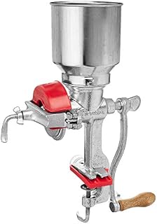 Victoria Commercial Grade Manual Grain Grinder with High Hopper - Table Clamp Hand Corn Mill, Cast Iron