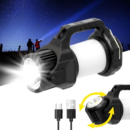 Image of Ghime Torch Lights Rechargeable Spotlight, 8 Light Modes, 4800mAh Power Bank, Waterproof, Lantern Flashlight for Indoor and Outdoor Emergency