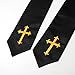 Gradwow Clergy Stole with Embroidery Cross, Unisex Minister Priest Stole for Wedding Church Service Accessories 60/72 Inch (Black, 60 Inch)