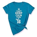Promotion & Beyond Sweet Sixteen It's My Birthday! Women's T-Shirt, M, Saphire